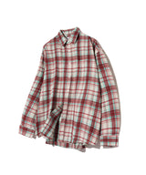 87-STAN083 Retro Plaid OverFit Pocket Long-Sleeved Check Shirt