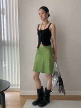 New lace ボタンスリムノースリーブTシャツ