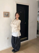 ノンフェードステッチバルーンワイドデニムパンツ