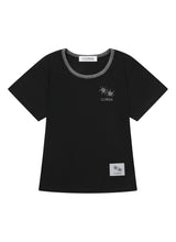 RORA SMALL LOGO U-NECK HALF T (10COLOR)