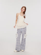 Feminine Double Strap Layered Frill Blouse