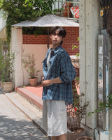 ポグニークリンクルチェックシャツ