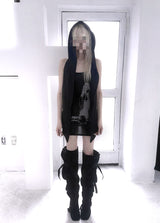 (AESPA NINGNIG PICK) KY04-TWIN GIRL TANK DRESS (BLACK)