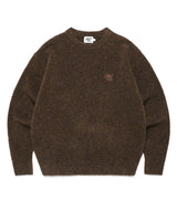TWO TONE BOUCLE KNIT CREWNECK BROWN(CV2EFUK604A)