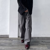 Washed Multi-Button Wide Pants