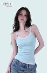 Mint lemon layered sleeveless t-shirt