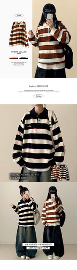 Ringb patch embroidery dangara collar button knit