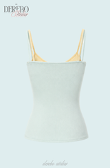 Mint lemon layered sleeveless t-shirt