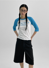 [MADE] Conzi Contrast Raglan 3/4 Sleeve Tee