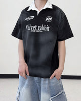 Daily Dirty Washing Collar Short-Sleeved T-shirt