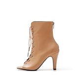 ベーシックパテントオープントウヒール(Beige)