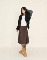 Hakata Stripe Coloring String Knitwear Zip-Up