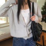 Mozel Wool Angora Oversized-Fit Cardigan
