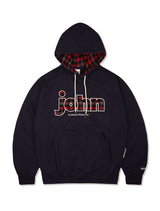 Oversized Fit Checkered Applique Hooded Navy (FCF3TS643M)