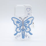 SUN CASE CLEAR  PATCH BUTTERFLY BLUE