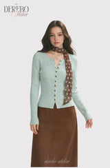 mint dot scarf cardigan
