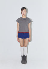 レースデューTシャツ - チャコール