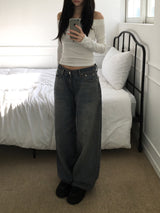 Daily Low Wide Denim Pants (2 colors)