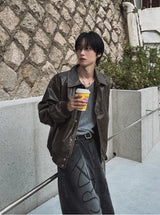 Honey Crack Leather Jacket