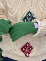  Let It Snow Label Gloves (Green)