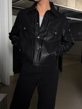 [NEW SEASON] Leather trucker jacket