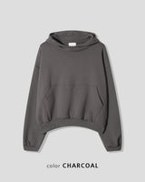 Urban crop high-neck fleece hoodie