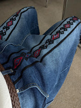 ASCLO Ethnic Embroidery Denim Bermuda Pants (2color)