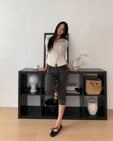 Rean Button Capri Denim Pants