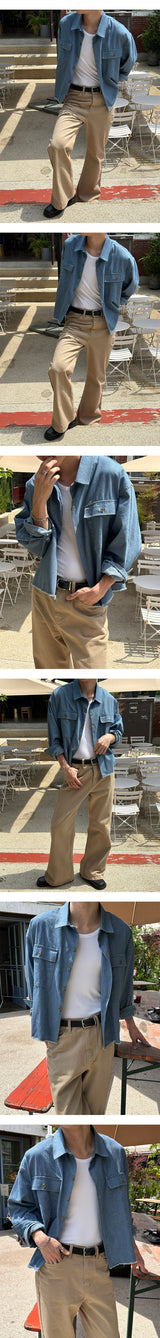 [S/S] クロップドデニムカッティングシャツ