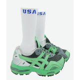 USA BORDER SOCKS WHITE BLUE LOGO