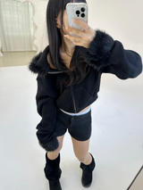 (STRETCH♥/FLEECE♥) Y2Kウールローライズマイクロショートパンツ