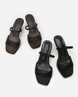 Seed satin strap mule