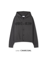 Dark Button Hooded Cardigan