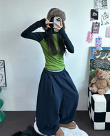 M-XL💙3サイズ💙ピンタックワイドロングパンツ🩶💙🖤🤎4カラー
