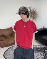 エドハイデンシティロールアップカラーマッチング半袖Tシャツ