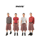 Vintage pleated loose-fitting cropped slacks