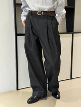 [SET UP가능] Non pade herringbone denim slacks(2color)