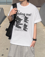 キディングキャットプリントショートスリーブTシャツ