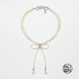 Pearl ribbon necklace