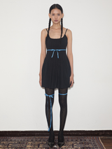 rirri SS 100%コットン ジャカードキャミソールドレス  Black (Excluding Blue Sash)