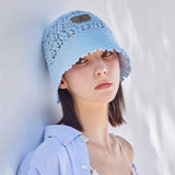 VA Plate Crochet Bucket Hat / Sky
