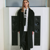 wool blended maximal double coat black