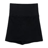 Color Block Button Folding Skirt Pants (3 colors)