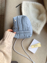 mini pocket bag - padding glossy blue
