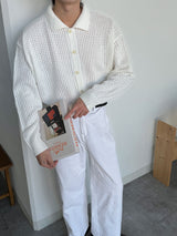 ASCLO Sukashi Collar Cardigan (4color)