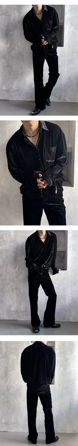 [F/W] Velvet stripe shirts(2color)