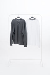 Luo Pigment Henley Neck Long Sleeve T-Shirt