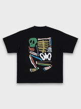 GREEN SKULL TEE - BLACK