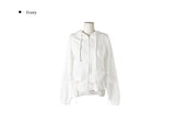 Hoan Lace Sleeveless Shirring Hood Zip-Up
