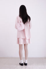 Gingham check string mini backpack (PINK)